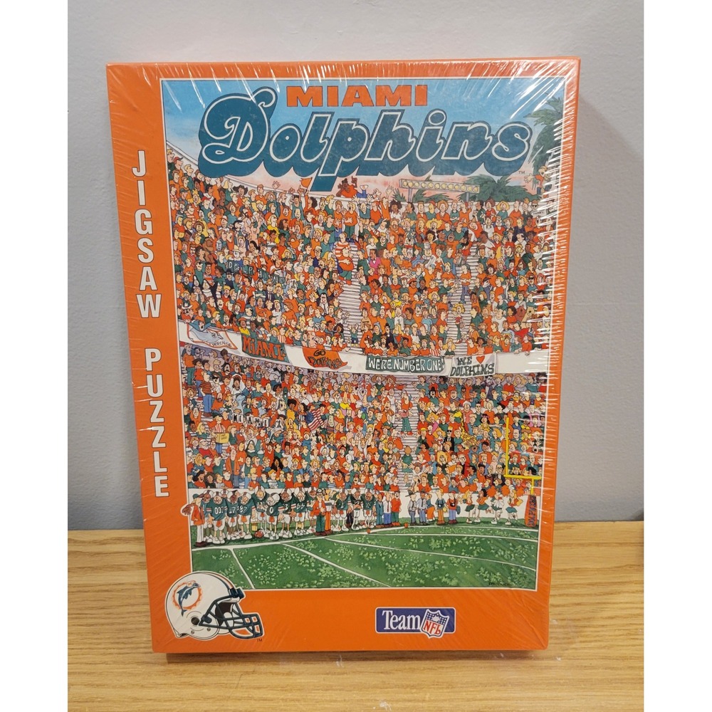 Vintage 1994 Miami Dolphins NFL Fandemonium Jigsaw Puzzle 513 Pc Sealed Buffalo